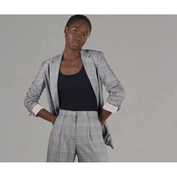 ATM Anthony Thomas Melillo Womens 2 Houndstooth Plaid Blazer Jacket - Picture 2 of 16